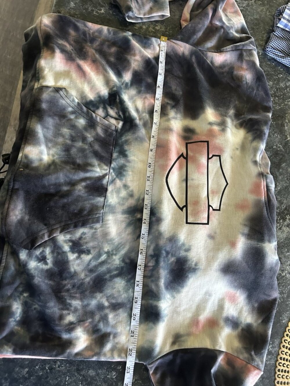Full Circle Trends Women's Large  Pullover Hoodie Knit Tie Dye Harley Biker - Picture 5 of 6